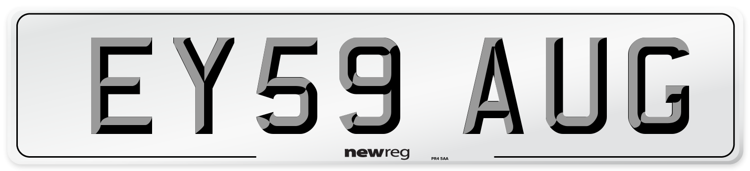 EY59 AUG Number Plate from New Reg